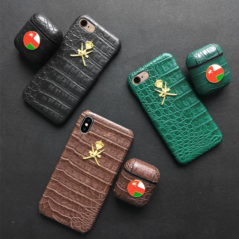 Oman National Emblem Leather Case For Iphone 6 7 8 S P X Xs Xr 11 12 Mini Se 2020 Pro Max Airpods Bluetooth Wireless Earphone Phone Case Covers Aliexpress