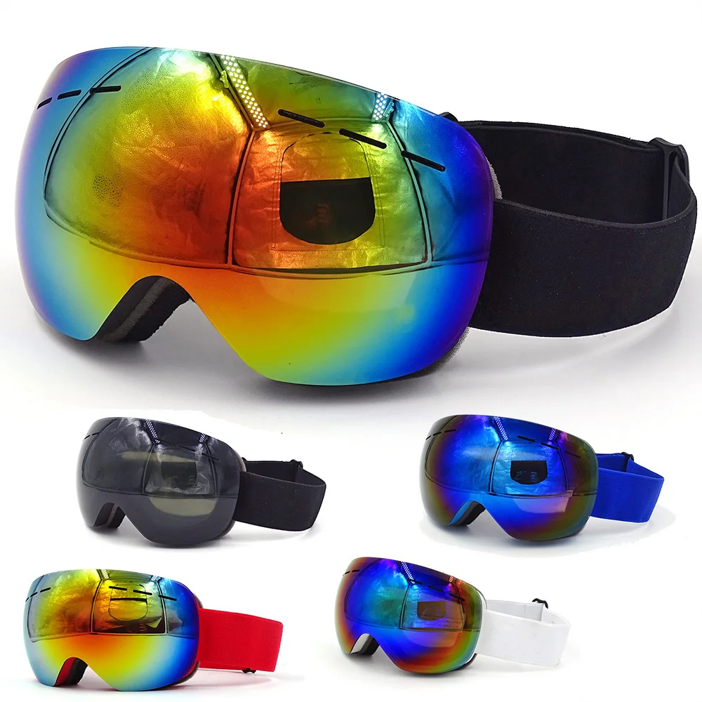 Лыжные очки двухслойные лыжные UV400 противотуманная Лыжная маска чехол для мужчин