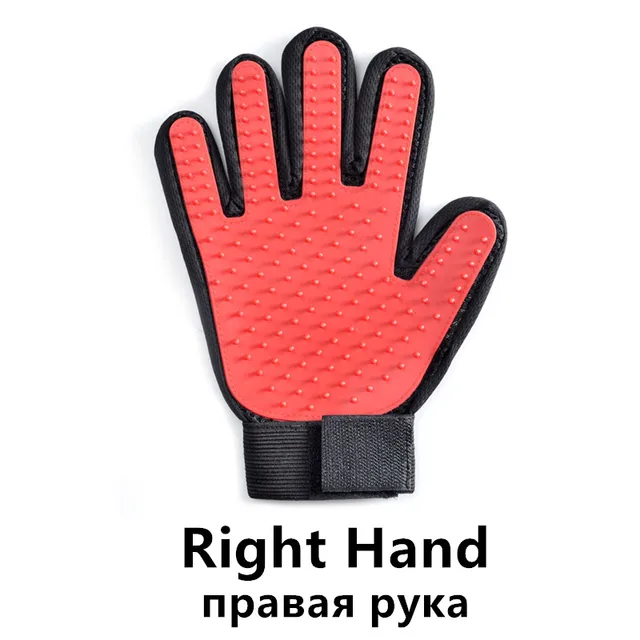 guante para gato dog Grooming Glove pet products mascotas cat Deshedding Hair Remove Cleaning Puppy Massage dla psa gatos perros Red Right Hand