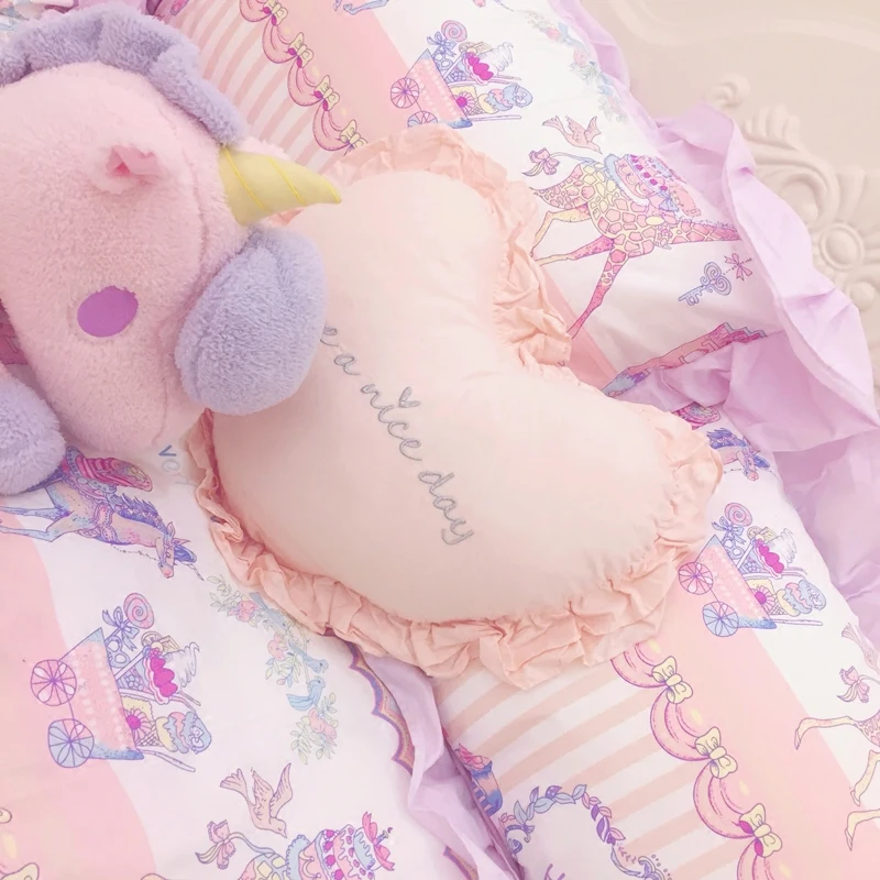  4pcs/set Lovely Girls Bed Cover Set Duvet Cover Adult Child Bed Sheets And Pillowcases Comforter Be