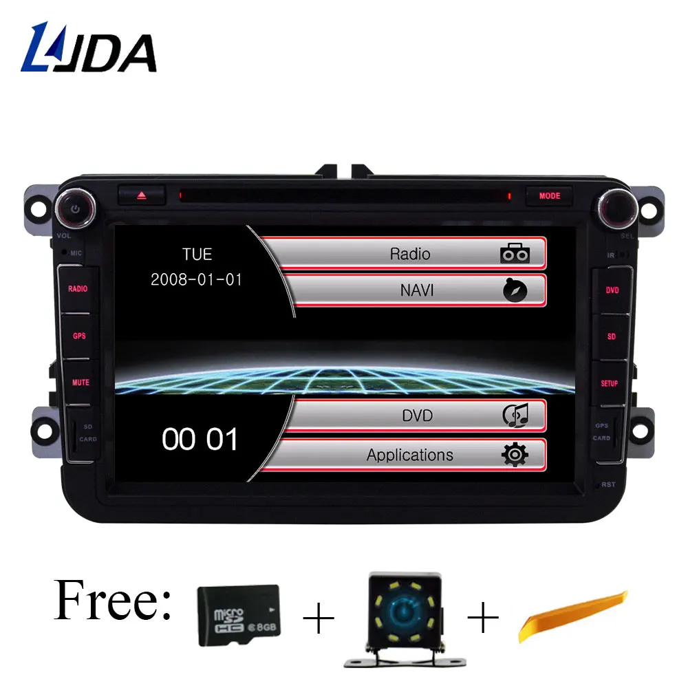 LJDA автомобильный мультимедийный плеер для VW POLO PASSAT b6 golf 5 Skoda Октавия wifi радио dvd automotivo gps 2 DIN Авторадио