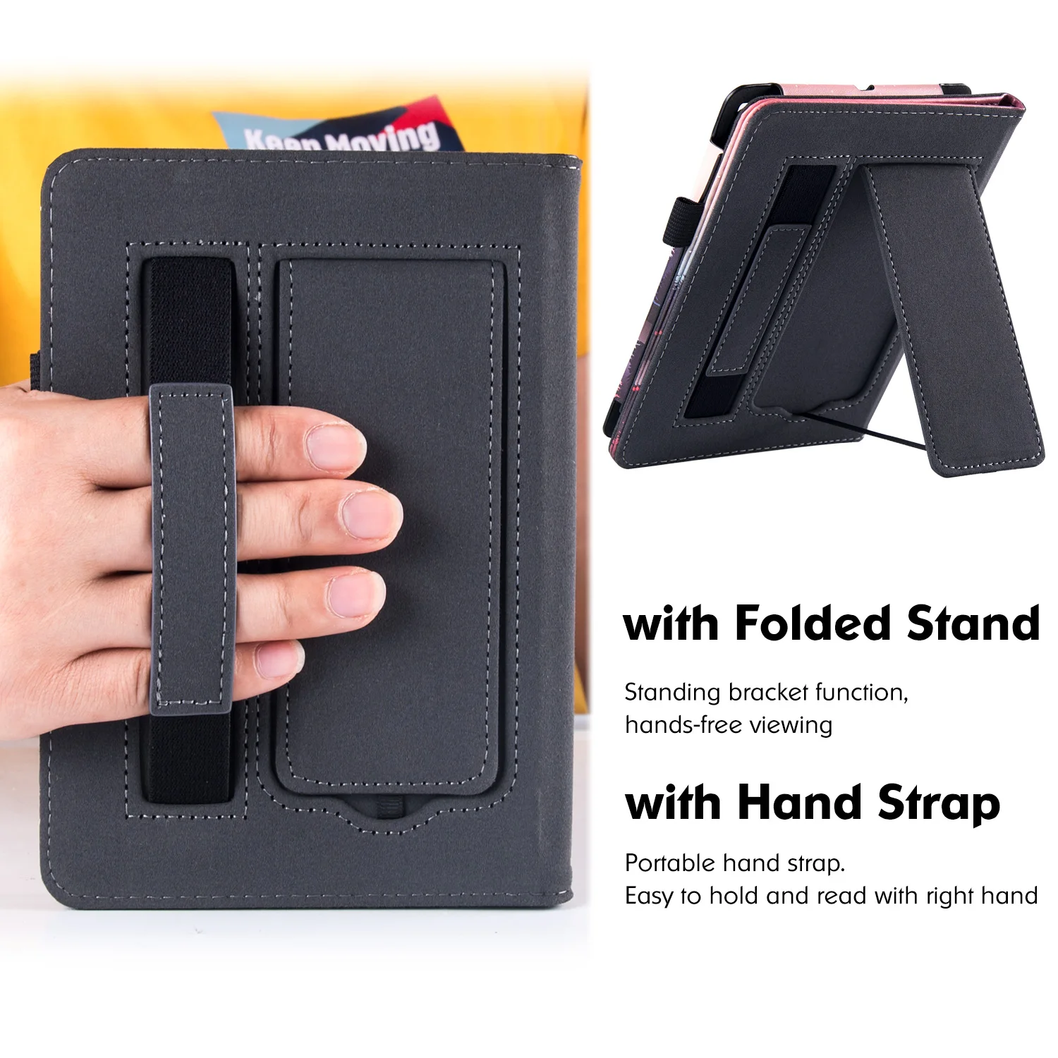 Stand Case para Kindle Paperwhite 11th Gen Paperwhite Signature Edition Capa de Couro pu com Alça de Mão 6.8 2023 - Imagem 2