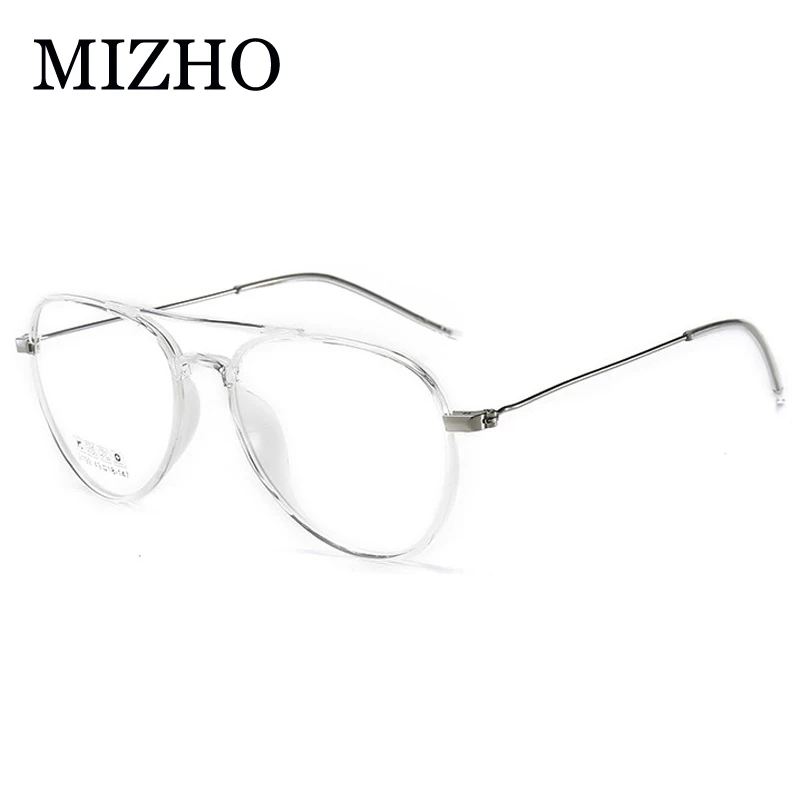 MIZHO прозрачный белый пластик пилот Корея очки оправа для женщин высокое качество поддельные очки для мужчин очки черный