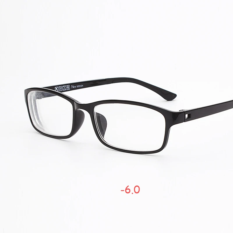 Готовые Очки для близорукости для девушек, студентов TR90, оправа для близорукости, очки для женщин и мужчин-1,0-1,5-2,0-2,5-3,0-5,5-6,0, Прямая поставка - Цвет оправы: Black600