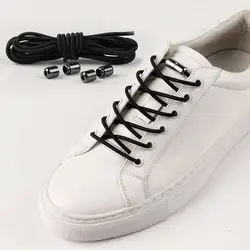 Suihyung 1 пара шнурки без завязок; круглые эластичные точки шнурки для обуви для детей и взрослых быстрая без застежки с металлическими