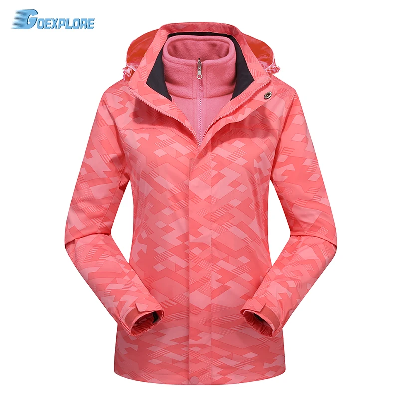 

Goexplore Winter Windbreaker Hiking Camping Jackets Outdoor Hoodie Camo Sports Coat Men double layer Waterproof Jackets women