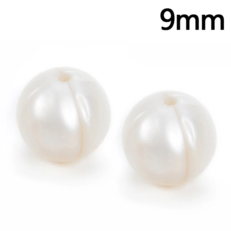 Peal white LOFCA 50 шт./партия 9 мм Силиконовые Бусы Длинные Прорезыватели для зубов еда без бисфенола-а класс детский Прорезыватель жевательные DIY ювелирные изделия ожерелье изготовление - Цвет: Peal white