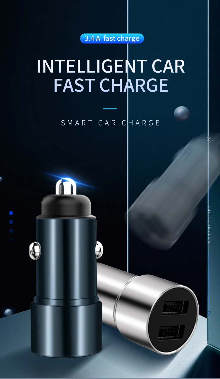 Coofun Quick Charge Dual USB Автомобильное зарядное устройство для Xiaomi Mi huawei Pro 3.4A USB быстрое автомобильное зарядное устройство для iPhone samsung Tablet