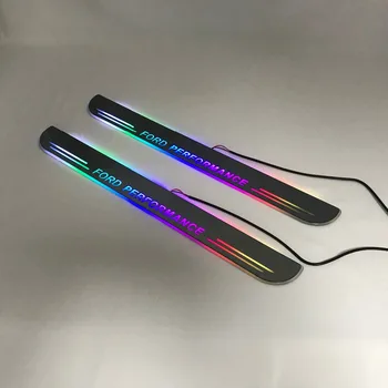 

Express delivery led door sill plate strip welcome light threshold guard protectors for ford performance
