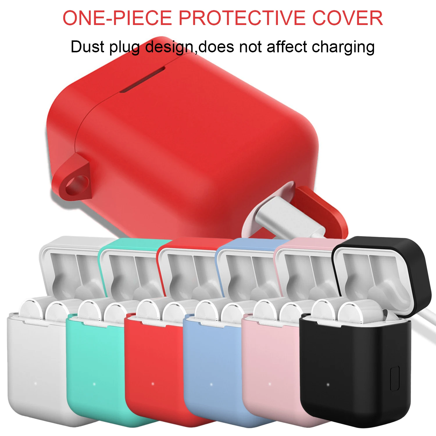 

Vococal Portable Shockproof Silicone Protective Cover Case Shell for Xiaomi Xiao Mi Air TWS Wireless Bluetooth Headsets Earphone