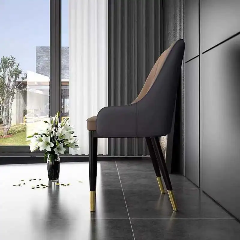 Nordic Light Luxury Dining Chair Home Leisure Chair Simple Restaurant Hotel Stool European Iron Art Back