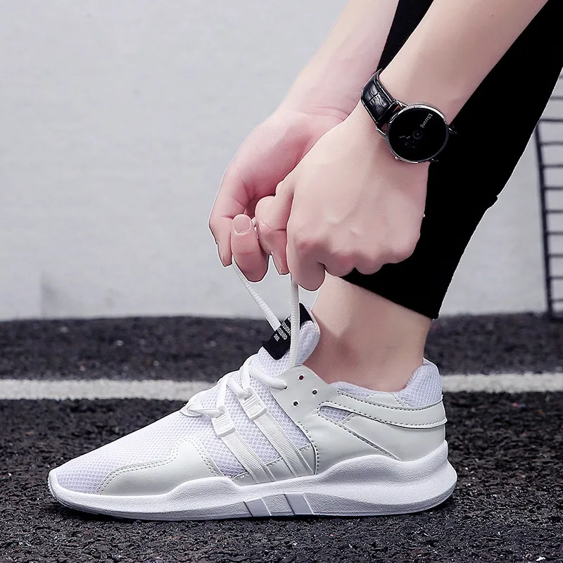 

Men Black White Casual Running Jogging Mesh Platform Breathable Light Flats Shoes Sport Sneakers Outdoor Trainers Men Sneakers