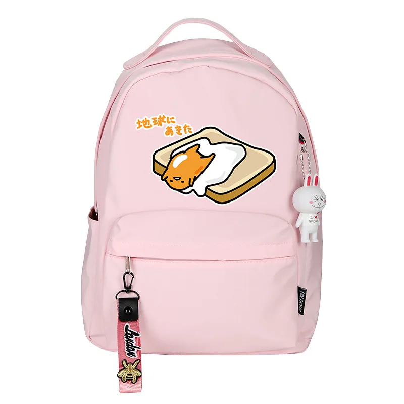 6 Мультфильм Gudetama Женский Рюкзак Kawaii яйцо девушки школьные сумки Mochila Feminina нейлоновый рюкзак для путешествий розовый рюкзак милый рюкзак - Цвет: 6