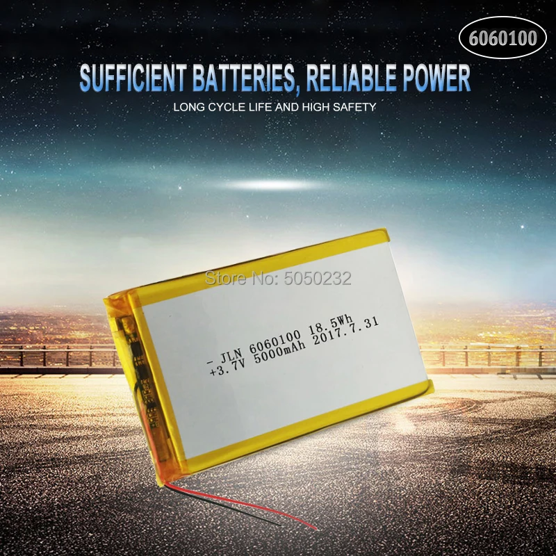 4 шт. 5000mAh 3,7 V 6060100 литий-полимерный аккумулятор для gps psp DVD PAD тахограф power bank динамик