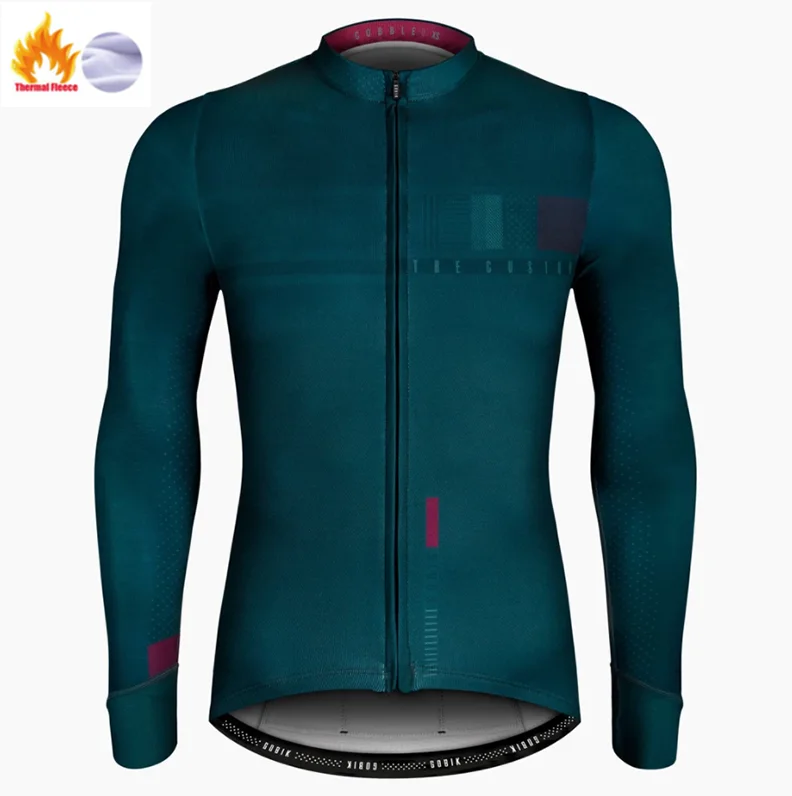 Winter Jersey Pro Team GOBIK велосипедная майка 9D комплект с нагрудником MTB униформа Одежда для велосипеда Мужская зимняя теплая флисовая велосипедная Одежда для велоспорта - Цвет: Winter Jersey