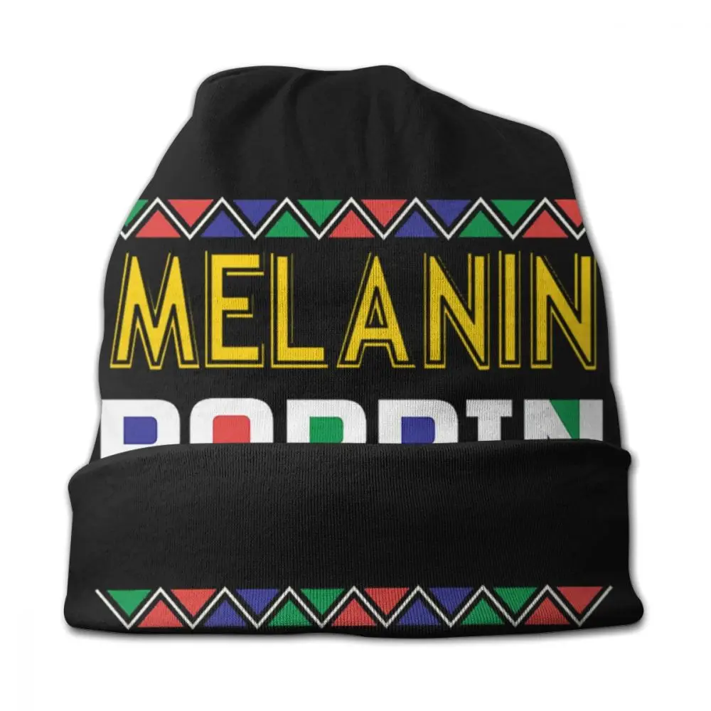 Melanin Poppin черная Сильная черная женская унисекс взрослая Повседневная шапка бини уличная ветрозащитная вязаная Лыжная шапка Skully Beanies