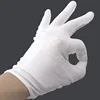 1Pair White Gloves Cotton Soft Thin Coin Jewelry Silver Inspection Gloves Handling Work Protector Gloves S M L 1