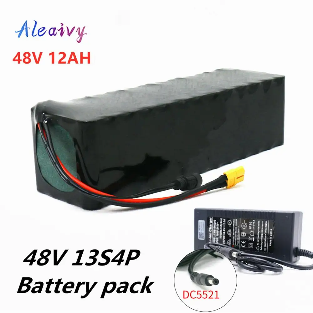 Комплект литий ионных аккумуляторов Aleaivy для электровелосипеда 48 В 12 Ач 18650 Вт XT60/T