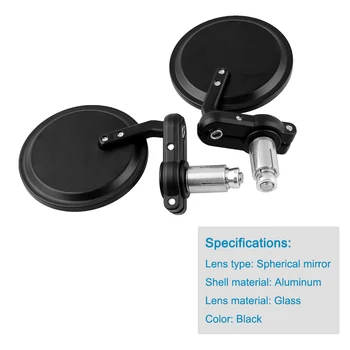 

Universal Motorcycle 7/8" Side Rearview Round Mirrors For Yamaha YZF R1/R6 2001 2002 2003