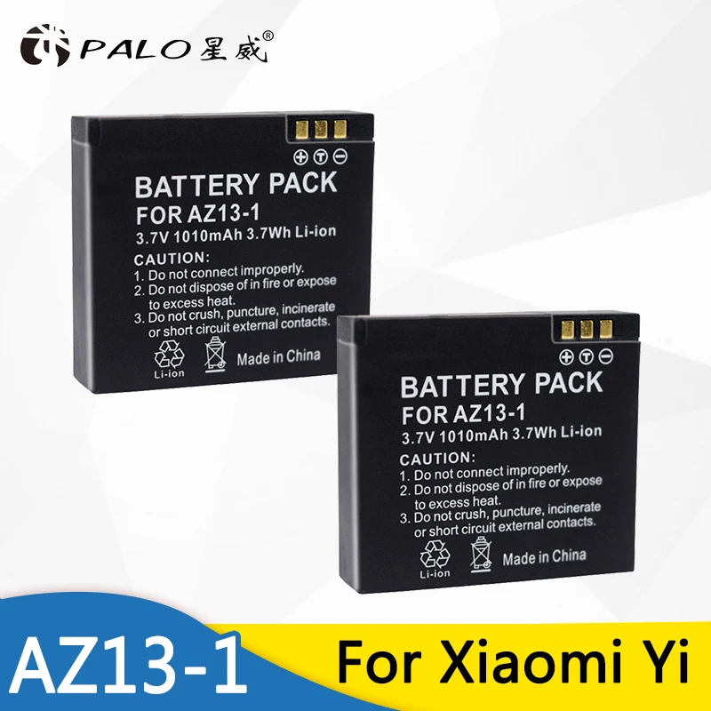 PALO 2 шт. сменная батарея для Xiaomi az13 3 7 В 1010 мА/ч спортивной экшн-камеры DV Cam XiaoYi и