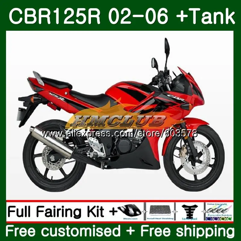 No. 1 Тюнинг-пакет для HONDA CBR125R 2002 2003 2004 2005 2006 84CL. 1 красные, черные CBR125RR CBR-125R 125CC CBR 125R 02 03 04 05 06 обтекатель - Цвет: No. 1