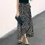 Летняя женская леопардовая юбка с запахом и высокой талией, длинная сексуальная модная юбка макси, 3 цвета - Цвет: Черный