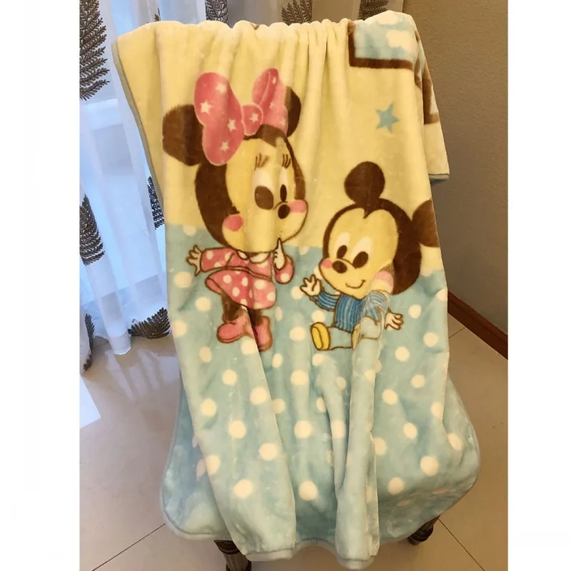 

Cute Mickey Minnie Mouse Disney Blanket Throw 110*140cm Sofa Bed Traval Coral Fleece Fabric Bed Covers Girl Children Home Decor