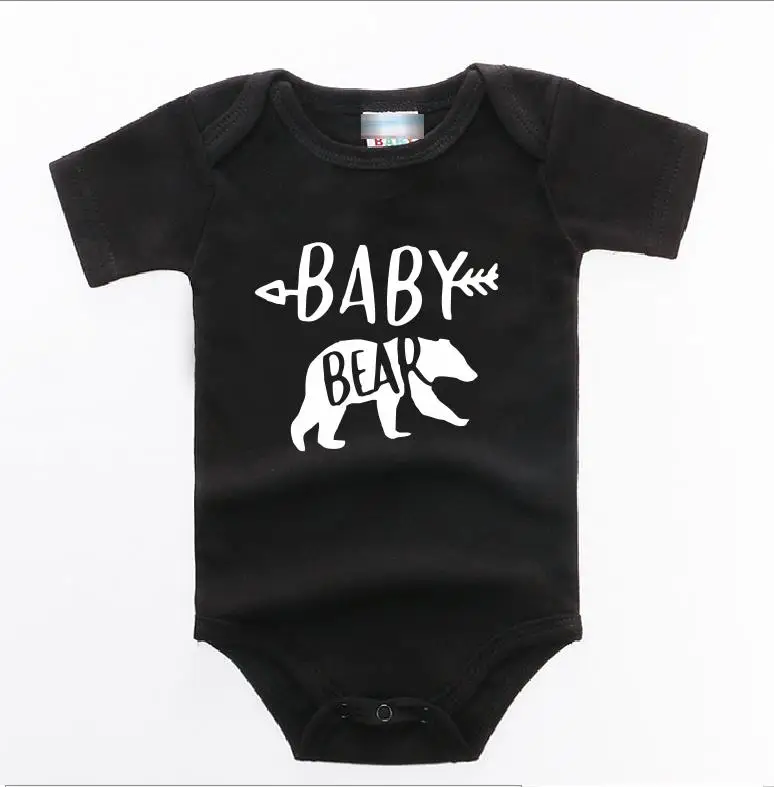 black t BABY BABY Одинаковые футболки для всей семьи с изображением медведя, мамы, медведя, папы, медведя, футболки, повседневные футболки с короткими рукавами для маленьких девочек, хлопковые футболки, Прямая поставка - Цвет: black t BABY BABY