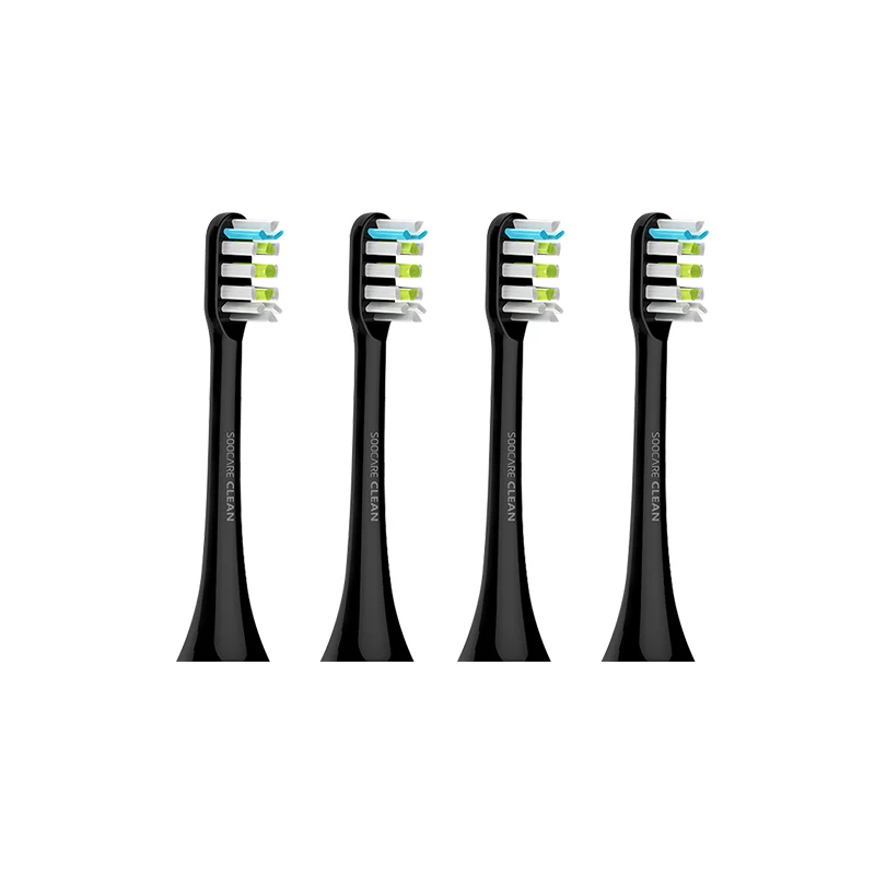 4pcs black Xiaomi Mijia SOOCAS X3 X5 X1 головка зубной щетки оригинальная SOOCARE X3 головка зубной щетки Замена для Xiaomi Youpin sonic зубная щетка - Цвет: 4pcs black