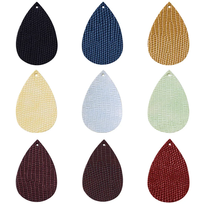 10Pcs/lot Faux Leather Blue Red Plaid Earrings Accessories For DIY Jewelry Making 2020 Teardrop New Earing Connector Female Gift | Украшения