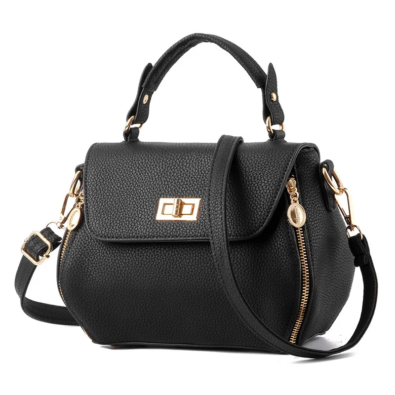 

MONNET CAUTHY New Arrival Handbag Casual Fashion PU Solid Color Black Small Crossbody Bag