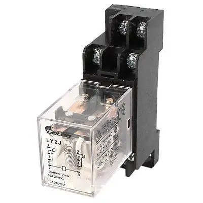 

DC12V Coil 8 Screw Terminal Electromagnetic Power Relay 10A LY2J w Socket
