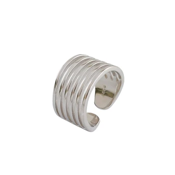 

SUNIANGON 925 Sterling Silver Ring Hyperbole Stacked Ring 18k Gold Ring For Women Elegant Spiral Circle Fine Jewelry Accessories