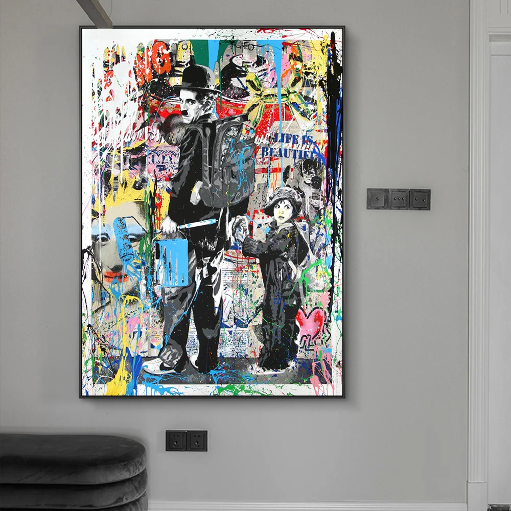 Современные граффити холст настенные картины художественные плакаты и принты