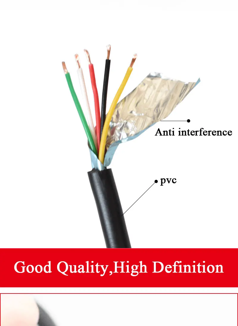 4Pin 5Pin 6Pin Car DVR Camera Extension Cable HD Monitor Vehicle Rear View/Back Up Camera Wire Male to Female Connector Cord