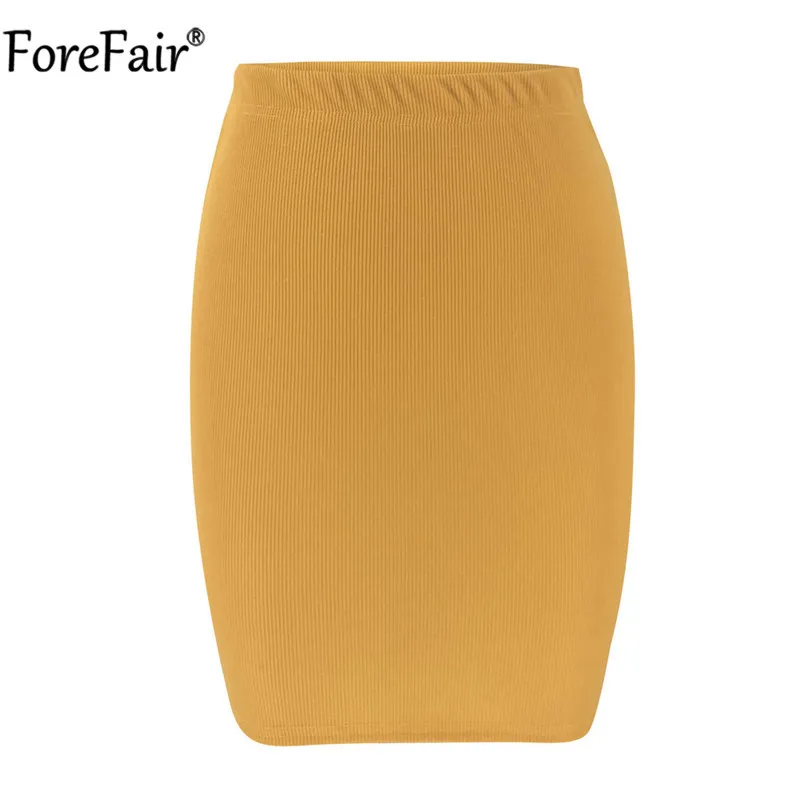 Forefair мини женская юбка карандаш Сексуальная Лето Осень Короткие повседневные облегающие офисные юбки