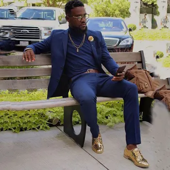 

Royal Blue Mens Wedding Suits Slim Fit Groom Wear Tuxedos Bridegroom Casual Suits Costume Homme Blazer 2 Pieces Jacket Pants