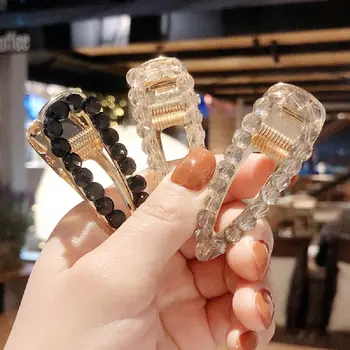 

Korea New Fashion Chic Luxury Crystal Metal Gold Color Hair Clips Geometric Waterdrop Shape Hairpins For Women Hair Accessories