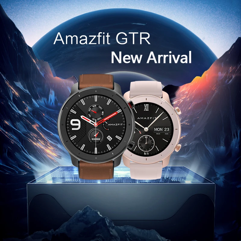 Global Version Amazfit GTR 42mm Smart Watch 42 Women Men SmartWatch AMOLED Display 5ATM GPS & GLONASS BT5.0 for Xiaomi Phone IOS