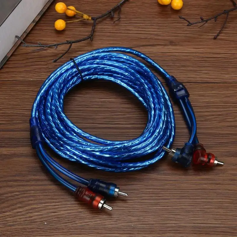 Кабель RCA 1/2/5 м 2 штекера к 2RCA медный аудиошнур линейный усилитель плетеный кабель