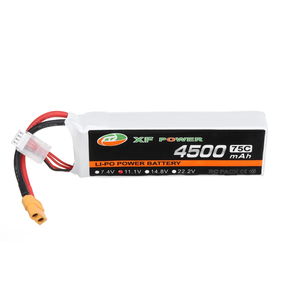 1/2/4 шт. XF 11,1 V/14,8 V 4500 мА/ч, 75C 3 S/4S Перезаряжаемые Lipo Батарея XT60 разъем для дрона с дистанционным управлением аксессуары «сделай сам»