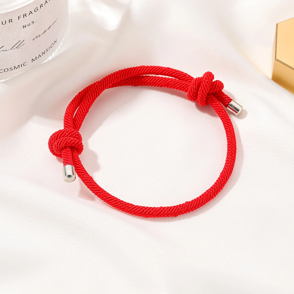 Pulsera de cuerda roja de la suerte para hombre mujer, brazalete de de moda, pulsera roja ajustable para amantes, brazaletes de distancia para pareja, regalos|Pulseras de amuleto| - AliExpress