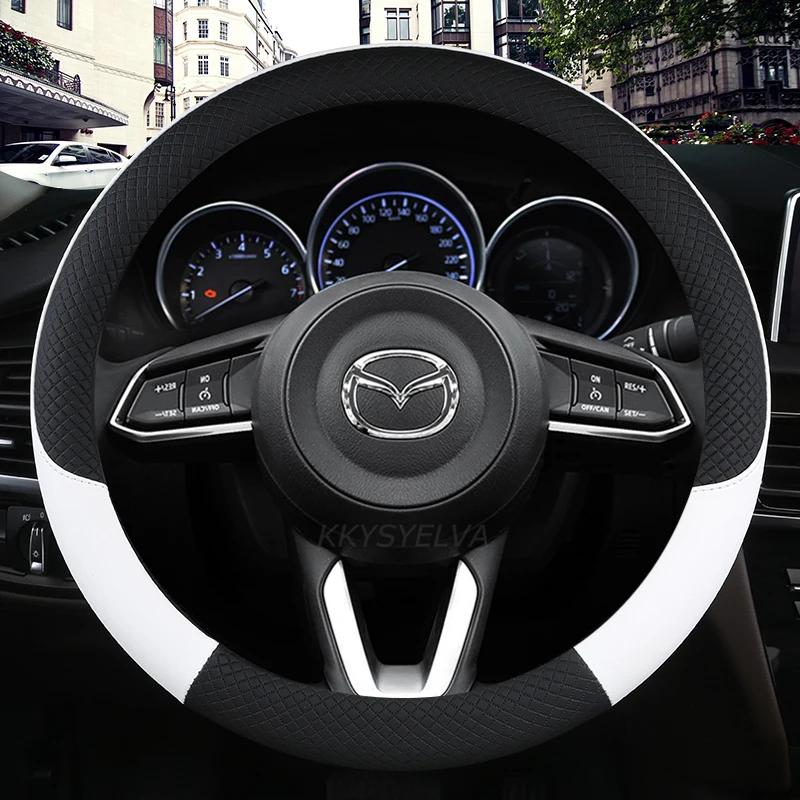 Copertura Del Volante Dell'Automobile Del Cuoio Dell'Unità Di Elaborazione Per La Cx-4 Cx-5 Cx-7 Cx-9 Mazda 3 Axela 6 Gh Gj Demio Antiscivolo Funda Vo