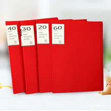 Китайский красный буклет А4 20 страниц 30 Страница 40 страница 60 страница прозрачная папка папки для учебы трехцветный выбор