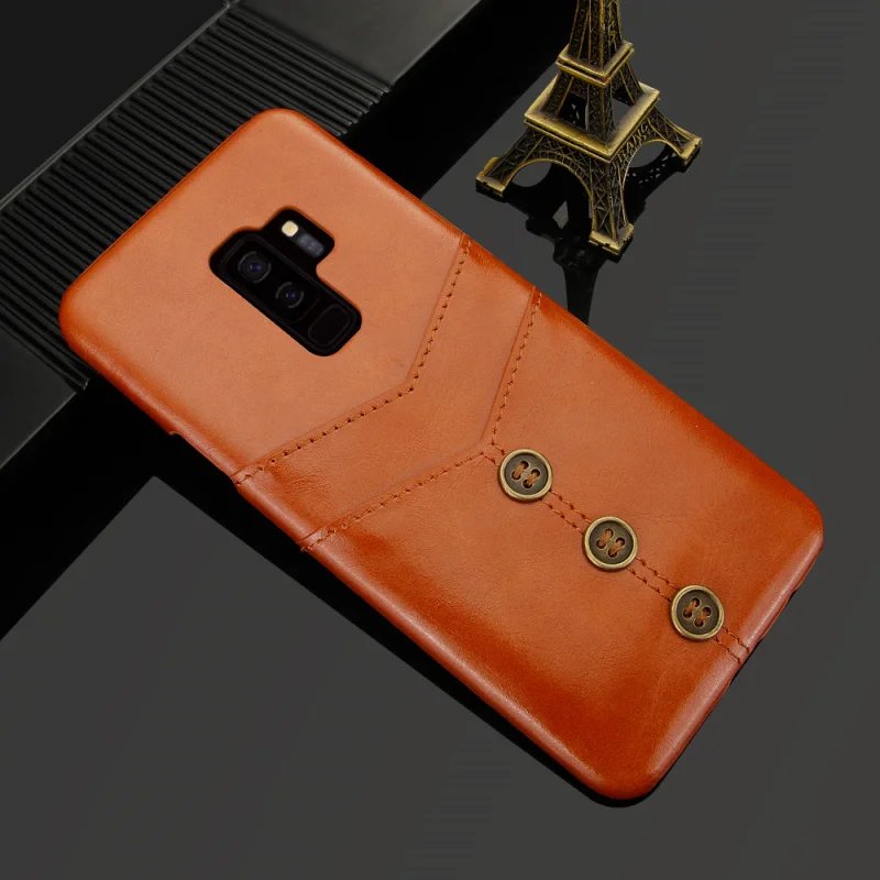 Винтажный чехол из искусственной кожи Waxy для samsung Galaxy S9 Plus, Чехол-держатель для задней карты для samsung S9, чехол для телефона samsung S9/S9 Plus