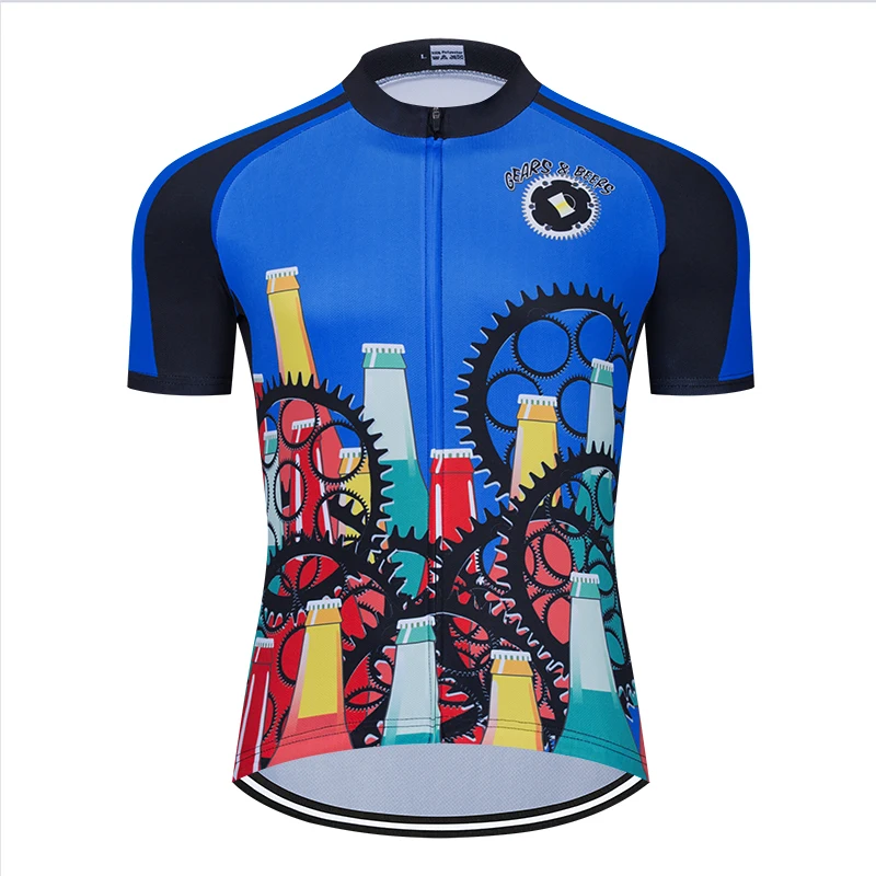 thumbnail image 1 of Camisetas de ciclismo para hombre Moxilyn, mono de ciclismo, ropa de ciclismo para bicicleta de montaña, transpirable, absorbente del sudor, de secado rápido, me encanta la cerveza, 1 of 5