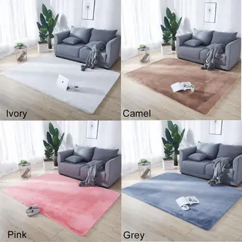 

1pc Soft Carpet Pink Grey Anti-slip Floor Mat Nordic Modern Velvet Fluffy Rug Decoration For Home Living Room Plush Blanket