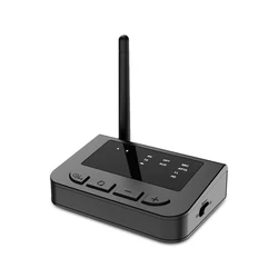 Transmetteur récepteur sans fil 2 en 1 compatible Bluetooth V5.0, récepteur HD TX/RX/BYPASS à faible latence avec indicateur LED et adaptateur AUX, nouveauté 