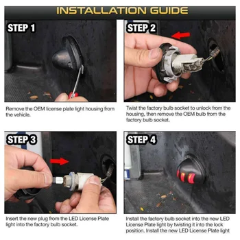 

Replacement License Plate Light For Ford F150 F250 F350 99-16 1 Pair License Plate