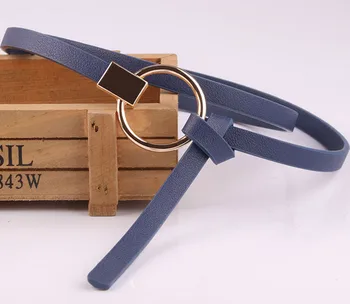 

Women's New Korean Thin Belt with Sweater Dress Decoration Knotted Small Belt Wild Lady Round Buckle Belt